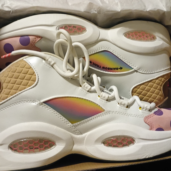 Reebok Question Candyland White Multicolor Size 13 Allen Iverson - Picture 1 of 3